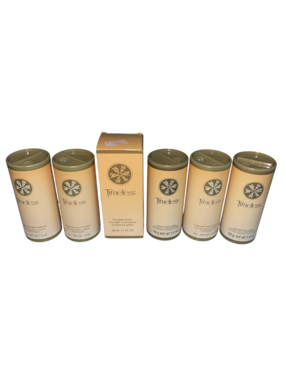 Lot of 5 Avon Timeless Shimmering Body Powder 1.4 fl oz New Old Stock 2012 Bonus